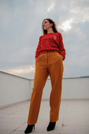 Calça pantalona laranja