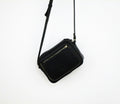 Bolsa transversal de couro preta