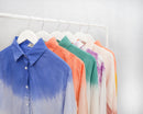 Camisa oxford azul de manga longa