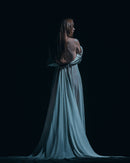 Vestido longo azul noite