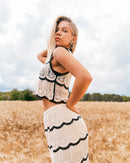 Conjunto de tricô verão vista frontal