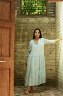 Vestido midi azul claro