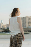 Saia midi animal print de onça