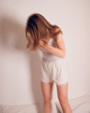 Shorts branco de linho