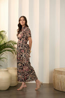Vestido com estampa botânica