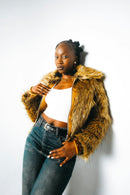 Casaco fake fur off-white