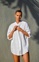 Camisa de linho branca oversized
