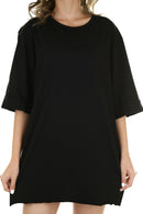 Camiseta oversized preta com mangas dobradas